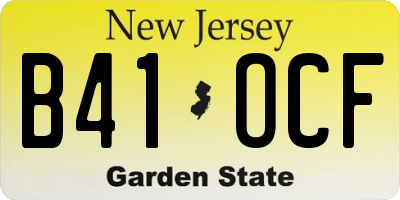 NJ license plate B41OCF