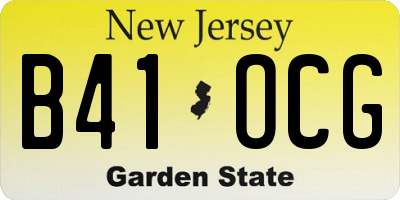 NJ license plate B41OCG