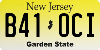 NJ license plate B41OCI