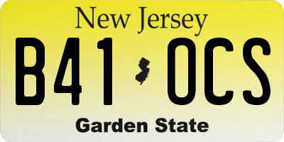 NJ license plate B41OCS