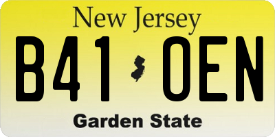 NJ license plate B41OEN