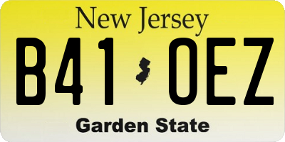 NJ license plate B41OEZ