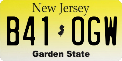 NJ license plate B41OGW
