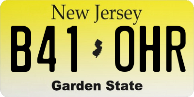 NJ license plate B41OHR