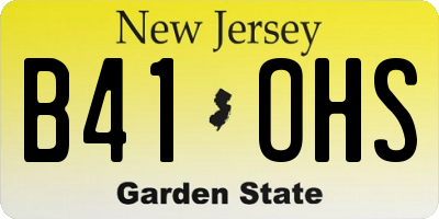 NJ license plate B41OHS