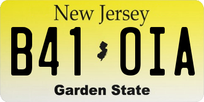 NJ license plate B41OIA