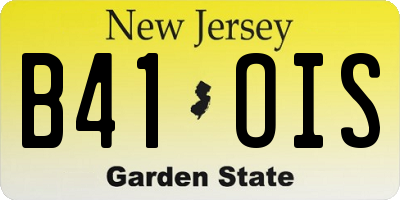 NJ license plate B41OIS