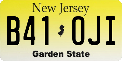 NJ license plate B41OJI