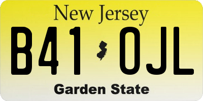 NJ license plate B41OJL