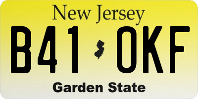NJ license plate B41OKF