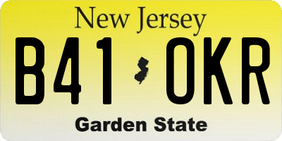 NJ license plate B41OKR