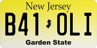 NJ license plate B41OLI