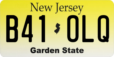 NJ license plate B41OLQ