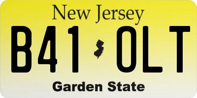 NJ license plate B41OLT