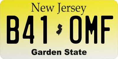 NJ license plate B41OMF