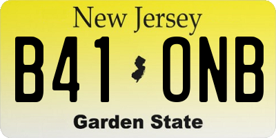 NJ license plate B41ONB