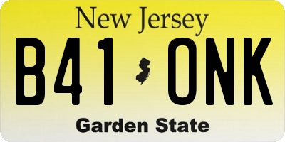 NJ license plate B41ONK