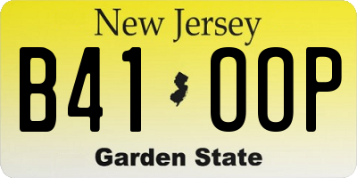 NJ license plate B41OOP