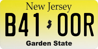 NJ license plate B41OOR