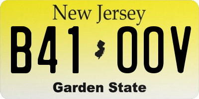 NJ license plate B41OOV