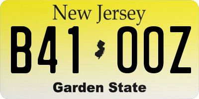 NJ license plate B41OOZ