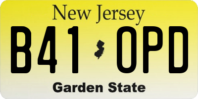 NJ license plate B41OPD