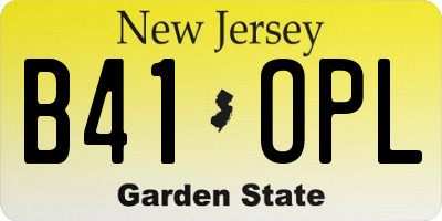 NJ license plate B41OPL