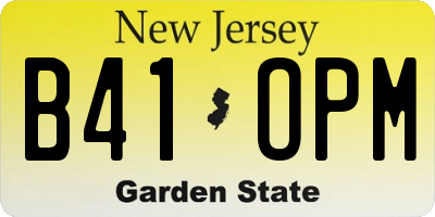 NJ license plate B41OPM