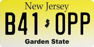 NJ license plate B41OPP
