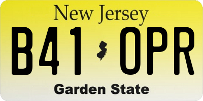 NJ license plate B41OPR