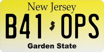 NJ license plate B41OPS
