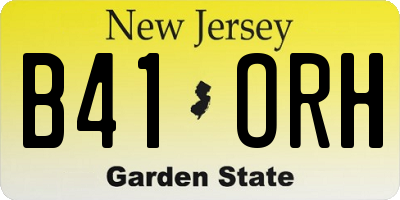 NJ license plate B41ORH