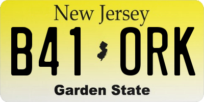 NJ license plate B41ORK