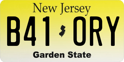 NJ license plate B41ORY