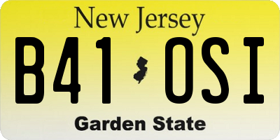 NJ license plate B41OSI