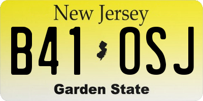 NJ license plate B41OSJ