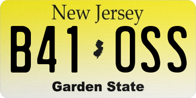 NJ license plate B41OSS