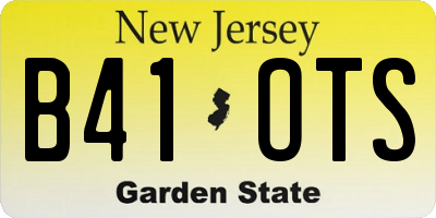 NJ license plate B41OTS