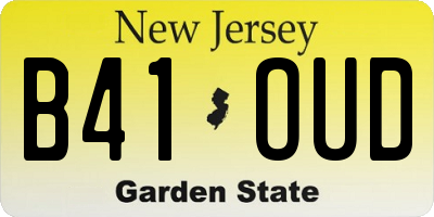 NJ license plate B41OUD