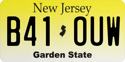 NJ license plate B41OUW