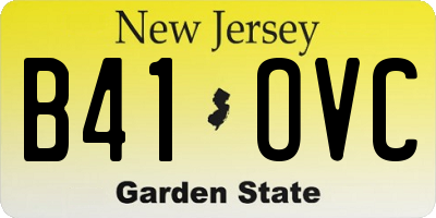 NJ license plate B41OVC