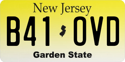 NJ license plate B41OVD