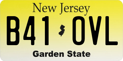 NJ license plate B41OVL