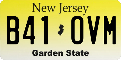 NJ license plate B41OVM