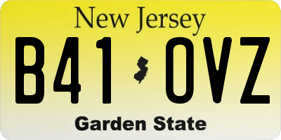 NJ license plate B41OVZ