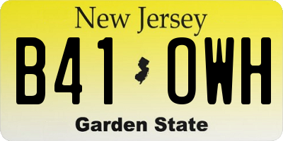 NJ license plate B41OWH