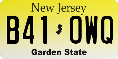 NJ license plate B41OWQ