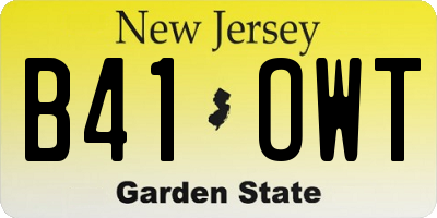 NJ license plate B41OWT