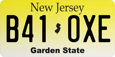 NJ license plate B41OXE