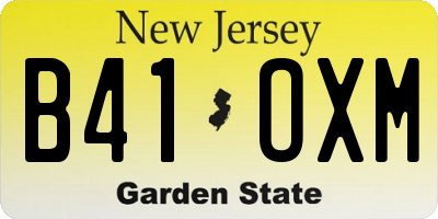 NJ license plate B41OXM